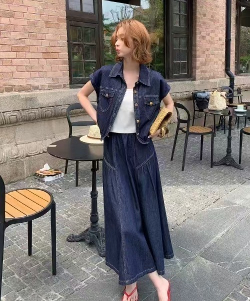 FAVORITO セットアップ デニムトップススカートセットアップ