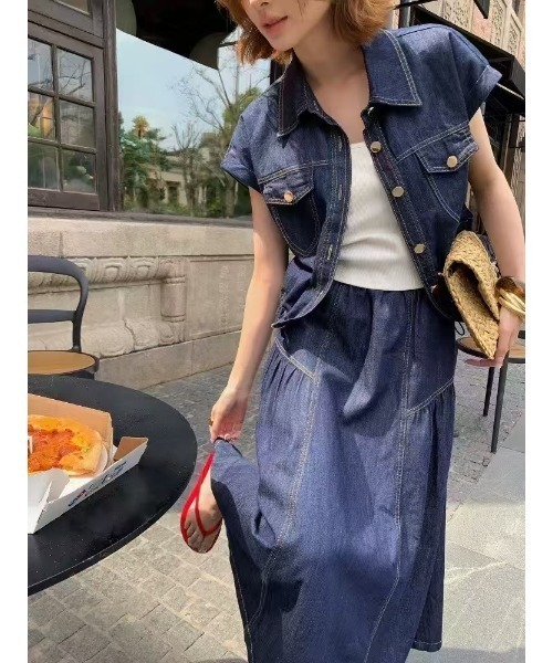 FAVORITO セットアップ デニムトップススカートセットアップ