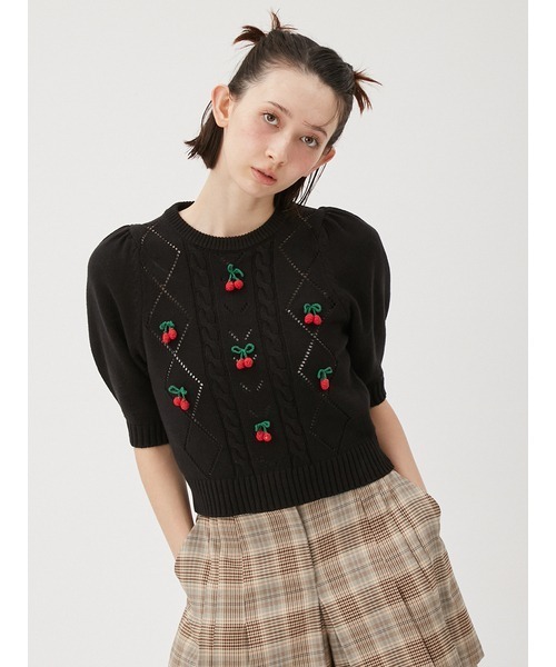 「FURFUR」 半袖ニット ONE SIZE ホワイト レディース_画像5