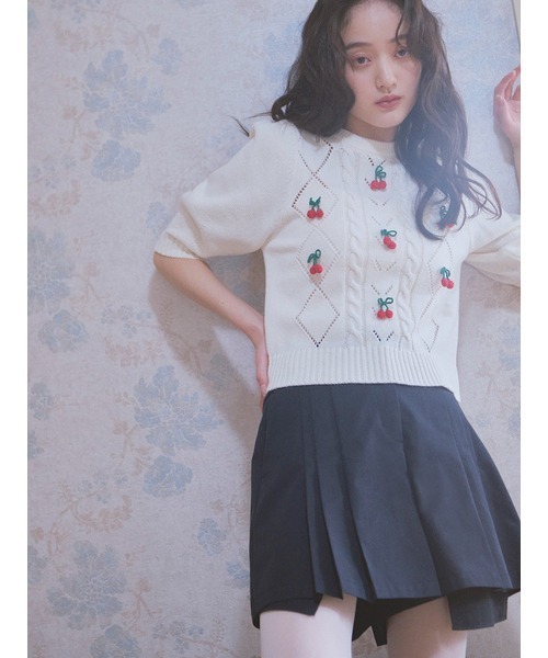 「FURFUR」 半袖ニット ONE SIZE ホワイト レディース_画像10