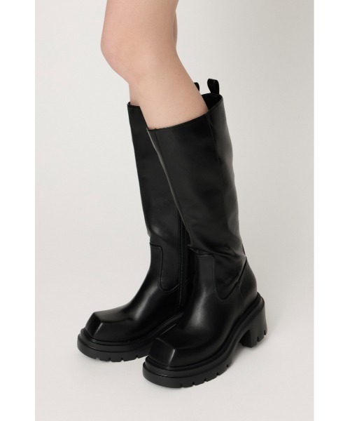 SLY（スライ） ロング ブーツ 「美脚チートブーツ」SQUARE TOE KNEE