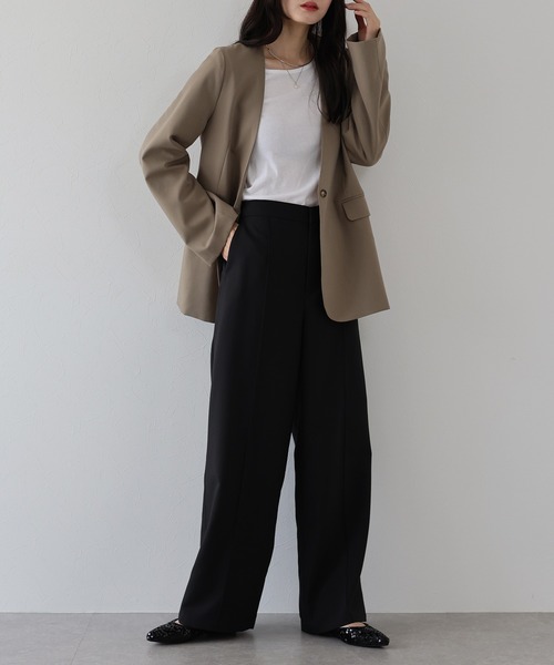 「J by blue」 スラックス SMALL モカ レディース_画像5