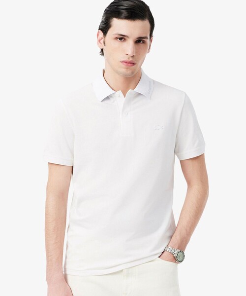 LACOSTE（ラコステ） ポロシャツ 半袖 ネームジャカードカラー