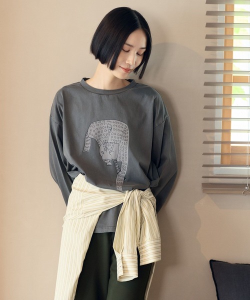 tシャツ 「嬉々!!CREATIVE×daily CLIP」ピグメントロングスリーブTシャツ レディース | studio CLIP