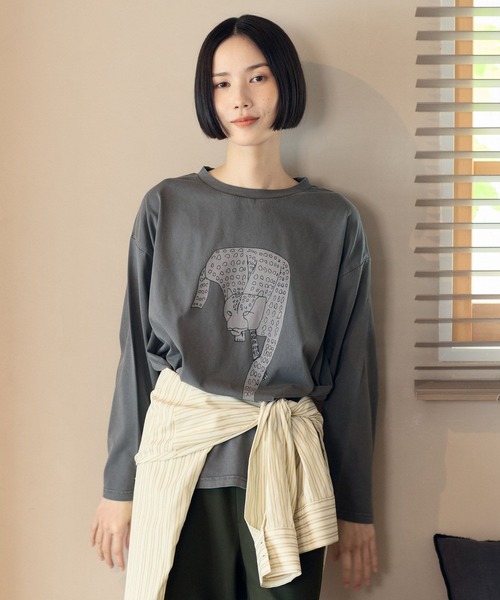 tシャツ 「嬉々!!CREATIVE×daily CLIP」ピグメントロングスリーブTシャツ レディース | studio CLIP | 03