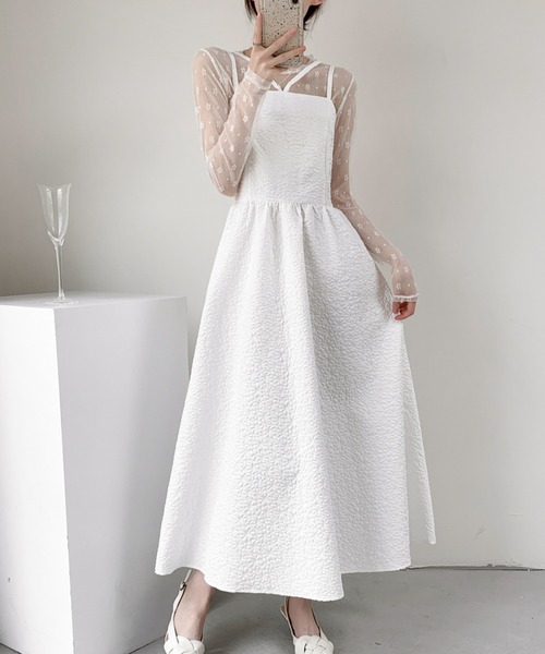 ABITOKYO ワンピース ふくれジャガードAラインフレアキャミ