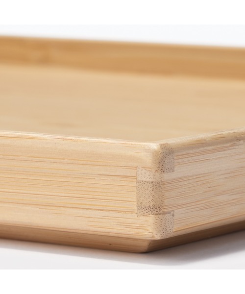 無印良品（MUJI） 収納 重なる竹材長方形ボックス フタ 約幅37×奥行