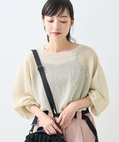ニット セーター シアークルーネックトップス レディース select MOCA ニット セーター 「サイズ展開あり」クルーネック