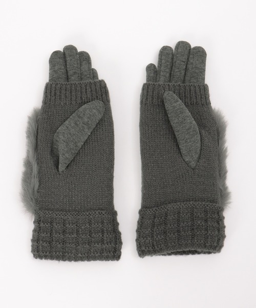 ikka（イッカ） 手袋 3WAYファー＆ニットグローブ レディース