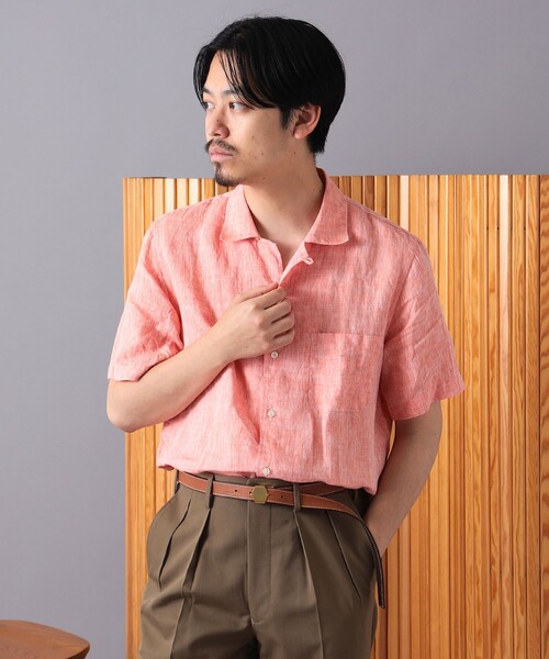 【美品】　GUY ROVER　シャツ　オレンジ　イタリア製 GUY ROVER シャツ × Brilla per il gusto / 別注 リネン