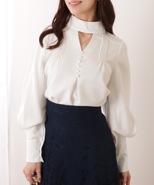 Lace Ladies（レースレディース） ブラウス シャツ Vネック風 カット