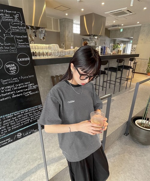 tシャツ 半袖 アソートボーダー刺繍ロゴTシャツ レディース : ZOZOTOWN