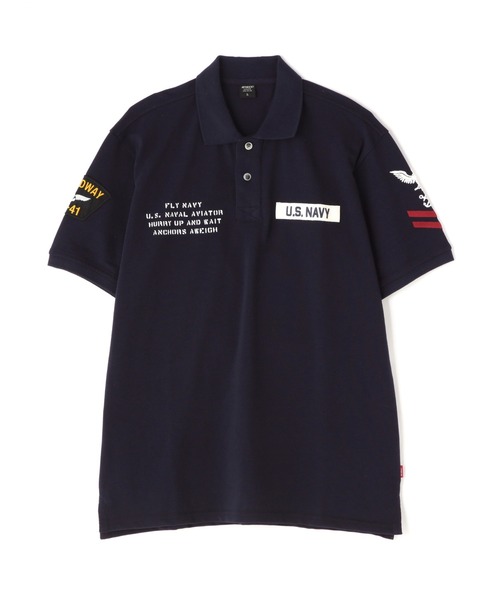 AVIREX ポロシャツ ネイバル パッチド ポロシャツ/NAVAL PATCHED POLO SHIRT