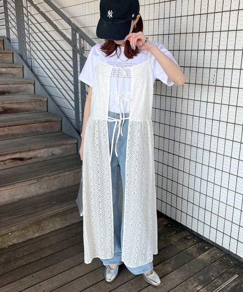I-SOOK ワンピース 「ISOOK / アイスー」レースキャミレイヤード