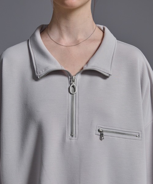 Loose（ルース） tシャツ ドレープハイポンチ ギミックハーフジップT