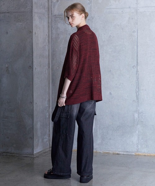 SERACE カーディガン 「SERACE」Oversize openwork short sleeve