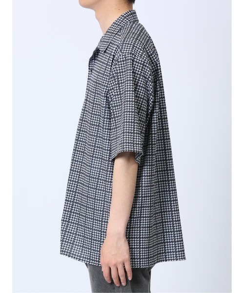 renoma◆半袖シャツ/38/コットン/BLU renoma HOMME シャツ 「ストレッチ 開襟」レノマ オム デジタル