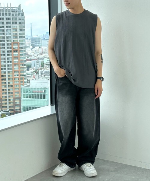 MIST SEPTEMBER ブラック タンクトップ サイズ3 Beefy Rib Tank Top(L(MEN) Black/ブラック): Hanes