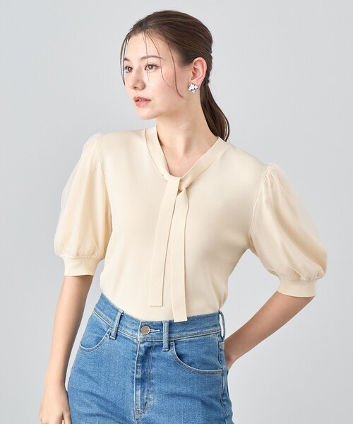 ANAYI(アナイ) ニット セーター チュールスリーブ プル ANAYI(アナイ) ニット セーター チュールスリーブ プル