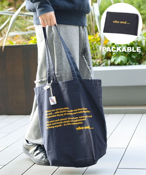 niko and…（ニコアンド） トートバッグ オリジナルロゴ パッカブル