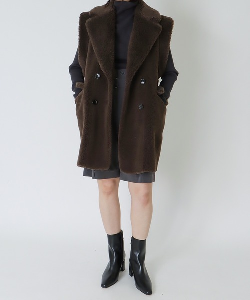 venit ベスト ジレ VENIT / wool polyester boa gilet(ウール