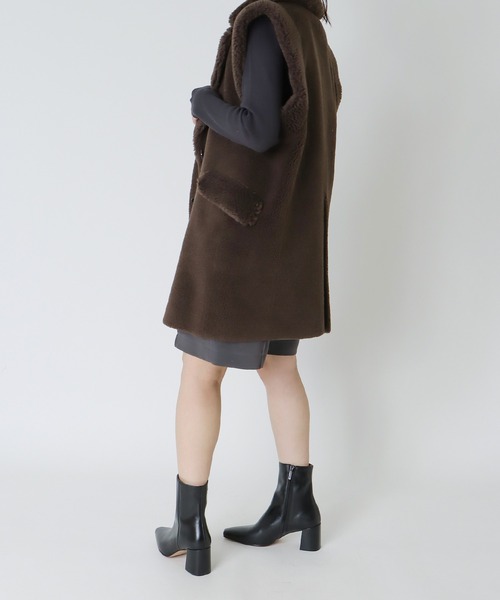 venit（ヴェニット） ベスト ジレ / wool polyester boa gilet(ウール