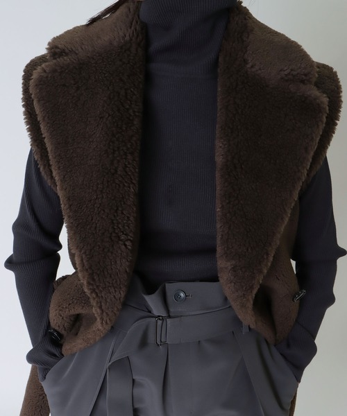 venit ベスト ジレ VENIT / wool polyester boa gilet(ウール