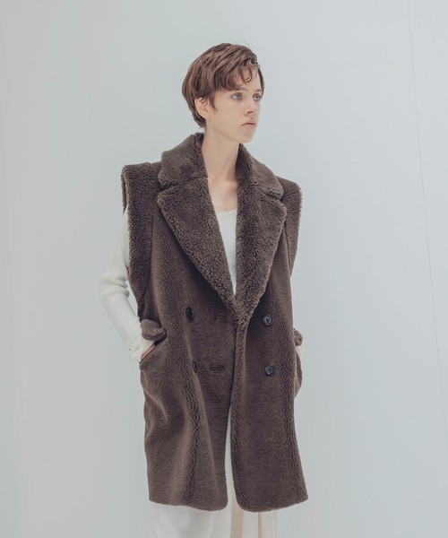 venit ベスト ジレ VENIT / wool polyester boa gilet(ウール