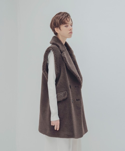 venit ベスト ジレ VENIT / wool polyester boa gilet(ウール