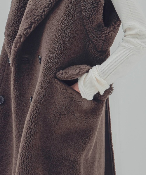 venit ベスト VENIT / wool polyester boa gilet(ウールポリエステル 