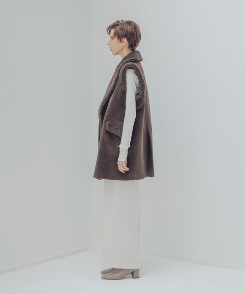 venit ベスト ジレ VENIT / wool polyester boa gilet(ウール