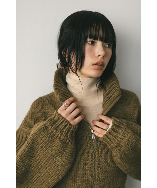STYLEMIXER レイヤースリーブジップニットカーディガン STYLEMIXER | 2WAYコクーンスリーブカーディガン (カーディガン