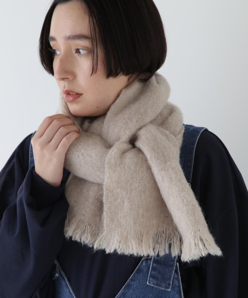 チュール　モヘヤ　マフラー　ストール　ニット human woman（ヒューマンウーマン） ストール マフラー モヘヤミックス