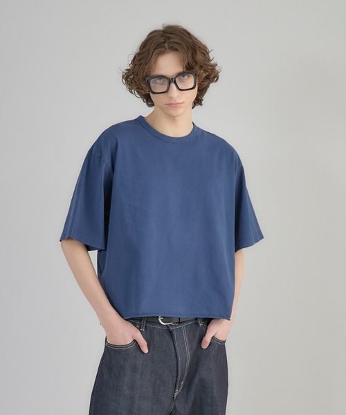 Regen Glanz tシャツ pigment-dyed cropped T-shirt/クロップド