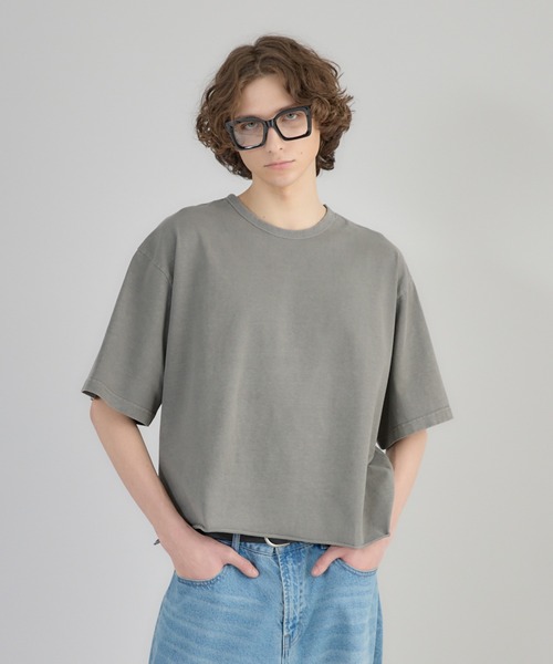 Regen Glanz tシャツ pigment-dyed cropped T-shirt/クロップド