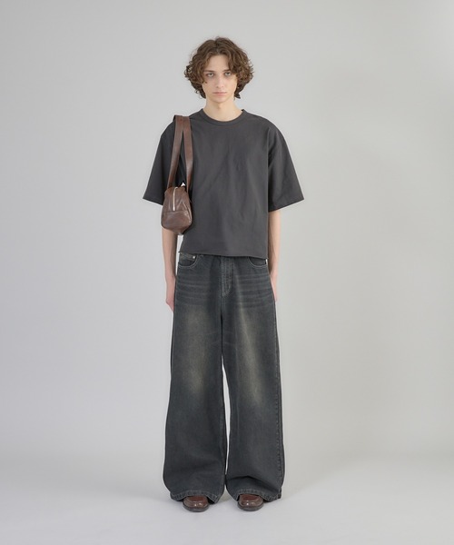 Regen Glanz tシャツ pigment-dyed cropped T-shirt/クロップド