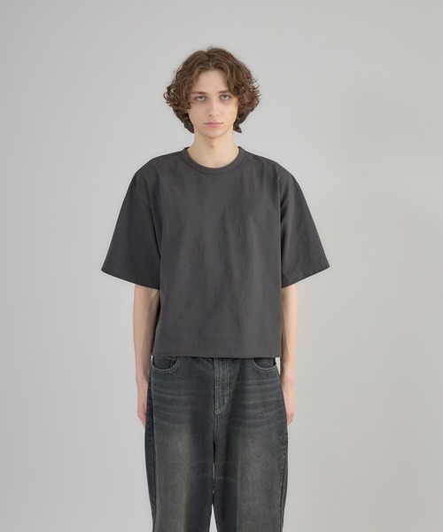 Regen Glanz tシャツ pigment-dyed cropped T-shirt/クロップド
