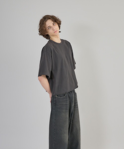 Regen Glanz tシャツ pigment-dyed cropped T-shirt/クロップド