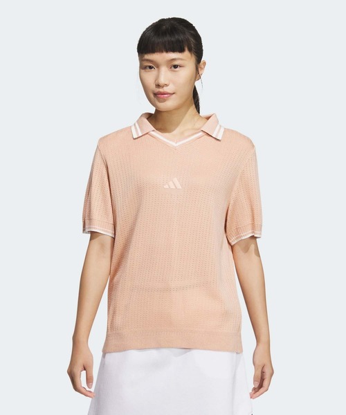 ポロシャツ ポロ アディダス adidas ビヨンド ザ コース ルーズ スキッパー ニットボックスシルエット 半袖ポロ レディース adidas ポロシャツ ポロ ビヨンド ザ コース ルーズ スキッパー
