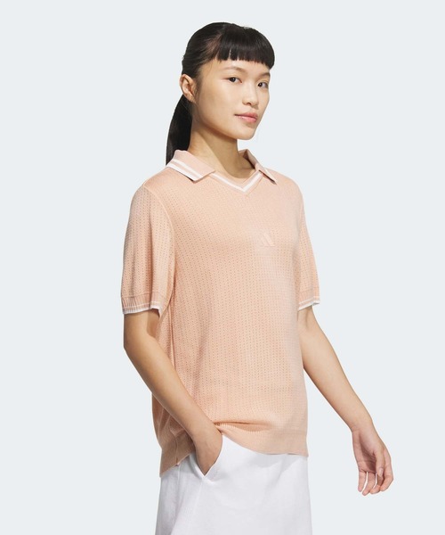 adidas golf アディダスゴルフ ニット素材 半袖ポロシャツ スキッパー adidas ポロシャツ ポロ ビヨンド ザ コース ルーズ スキッパー