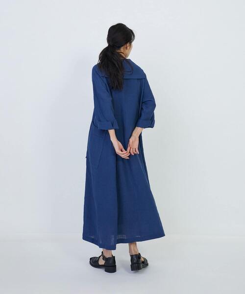 LOISIR グランジリネンセーラーカラーワンピース LOISIR ワンピース グランジリネンセーラーカラーワンピース