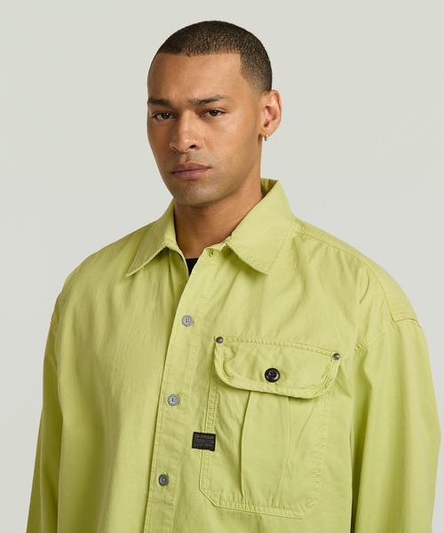 G-STAR RAW シャツ Pleated Boxy Shirt Long Sleeve/オーバーサイズ