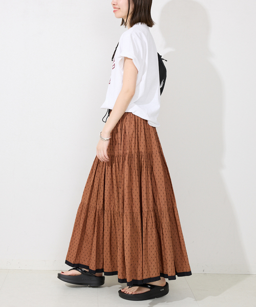 値下げ☆SLOBE IENA TCドビーティアードスカート　ホワイト SLOBE IENA - 値下げ☆SLOBE IENA TCドビーティアードスカート