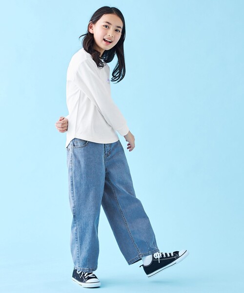 ワイドパンツ パンツ 「110-150cm」カーブワイドデニム キッズ 子供服 男の子 女の子 | UNFILO | 04