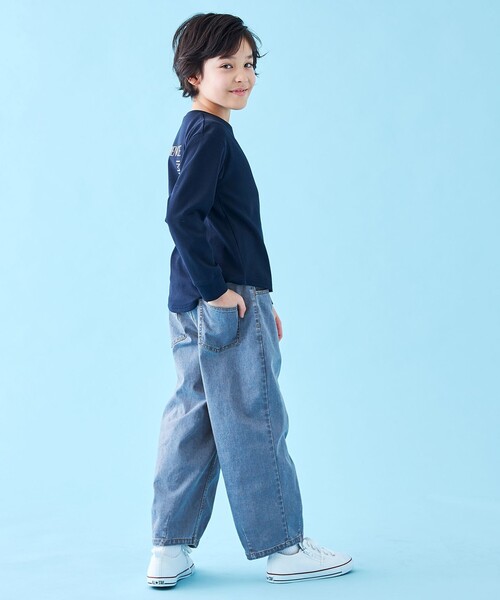 ワイドパンツ パンツ 「110-150cm」カーブワイドデニム キッズ 子供服 男の子 女の子 | UNFILO | 08