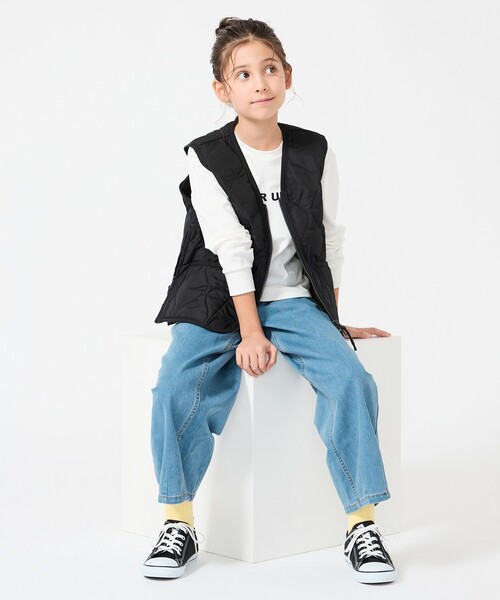 ワイドパンツ パンツ 「110-150cm」カーブワイドデニム キッズ 子供服 男の子 女の子 | UNFILO | 10