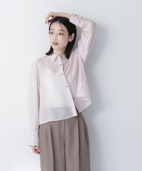 ブラウス シャツ シアーシャツシリーズ クロップド丈 レディース NATURAL BEAUTY BASIC ブラウス シャツ シアーシャツシリーズ