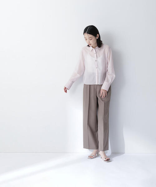 ブラウス シャツ シアーシャツシリーズ クロップド丈 レディース NATURAL BEAUTY BASIC ブラウス シャツ シアーシャツシリーズ