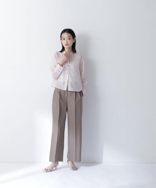 ブラウス シャツ シアーシャツシリーズ クロップド丈 レディース NATURAL BEAUTY BASIC ブラウス シャツ シアーシャツシリーズ