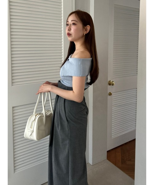 新品　FRAY I.D（フレイ アイディー）2wayオフショルスリットニット 2wayオフショルスリットニット(ニット)｜トップス｜FRAY I.D